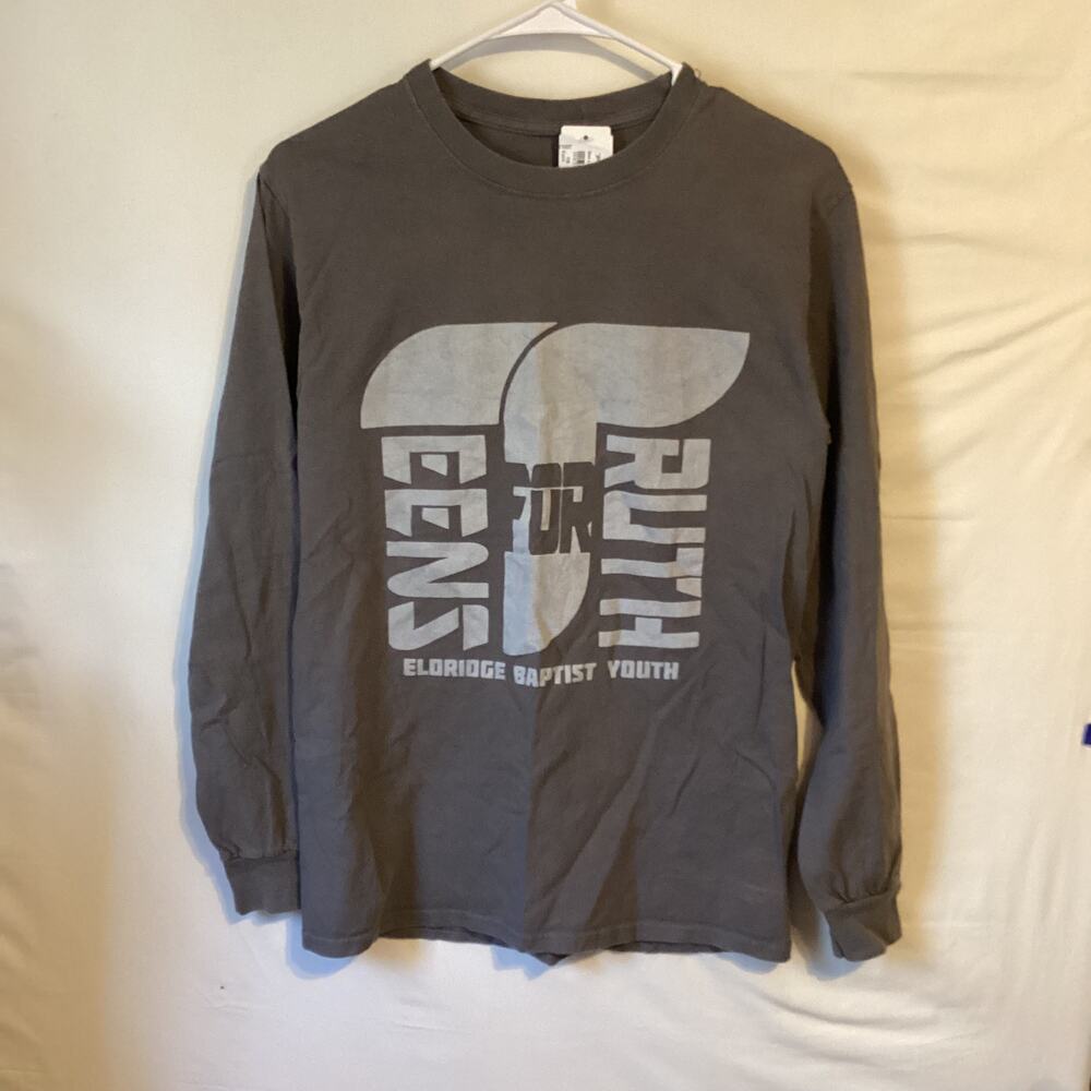 2682 Boys Long Sleeve Tshirt Gray Size Large Eldridge Baptist Youth
